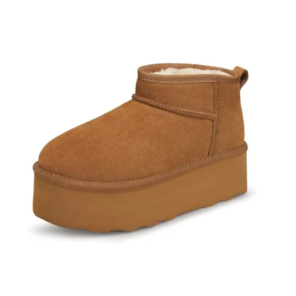 Platform Booties Suede Memory Foam